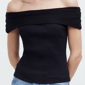 NWT Madewell Black Off-Shoulder Top
